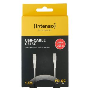 Polnilni kabel Intenso C315C, 1,5 m, USB-C/USB-C, max 20V/3A/60W, 480 Mbps