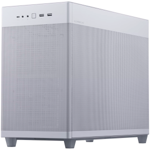 ASUS Prime AP201 MicroATX Ohišje - Belo, elegantno 33-litrsko MicroATX ohišje s stranskimi paneli brez orodja in mrežo, s podporo za hladilnike do 360 mm, grafične kartice do 338 mm dolge in standardne ATX napajalnike