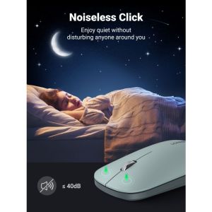 Ugreen brezžična tiha, tanka in lahka miška 2.4GHz, 400DPI zelena - box
