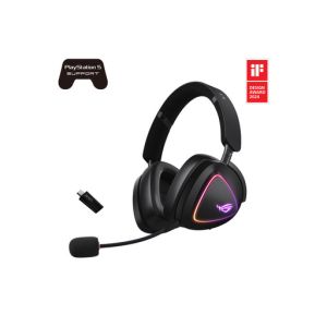 Slušalke ASUS ROG Delta II, Wireless, Bluetooth, črne