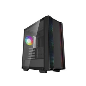 Računalniško ohišje DeepCool CC560 ARGB V2, ATX, RGB, kaljeno steklo, črno