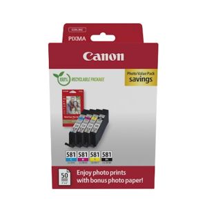 Komplet kartuš Canon CLI-581 XL (BK/C/M/Y), original + foto papir (2052C004AA)
