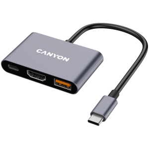 CANYON hub DS-4 3v1 USB-C Grey