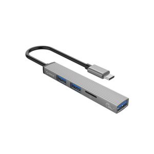 Priključna postaja USB-C 4 v 1, 1x USB 3.0, 2x USB 2.0, TF, 0.15m, ALU siva, ORICO AH-12F