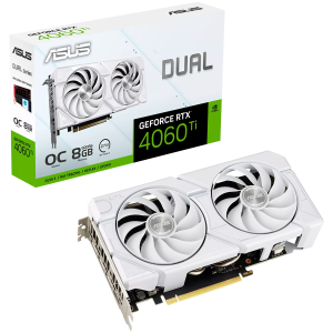 ASUS Dual GeForce RTX 4060 Ti EVO White OC Edition 8GB GDDR6 (DUAL-RTX4060TI-O8G-EVO-WHITE) grafična kartica, PCIe 4.0, 1xHDMI 2.1a, 3xDisplayPort 1.4a