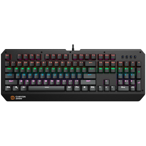 CANYON Hazard GK-6, Wired multimedia gaming keyboard with lighting effect, 108pcs rainbow LED, Numbers 104keys