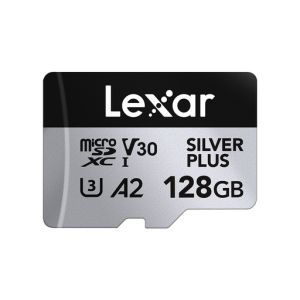 Spominska kartica Lexar Professional SILVER Plus, micro SDXC, 128GB, U3, V30, A2, UHS-I, z adapterjem