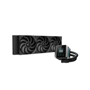 Komplet za tekočinsko hlajenje AIO Liquid Cooler DeepCool MYSTIQUE 360, 360mm, LCD, črn