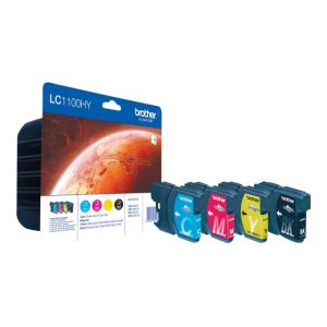 Brother LC1100HY - 4-pakiranje - visok donos - črna, rumena, ciana, škrlatna 