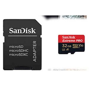 SDHC SANDISK MICRO 32GB EXTREME PRO, 100/90MB/s, UHS-I Speed Class 3, V30, adapter