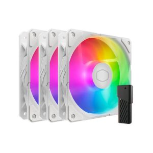 Ventilator za ohišje Cooler Master SickleFlow Edge 120 ARGB White Edition, PWM 120mm, komplet 3 kom, bel