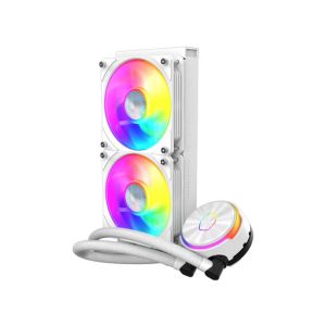 Komplet za tekočinsko hlajenje AIO Liquid Cooler Cooler Master MasterLiquid PL240 Flux, 240mm, ARGB, bel