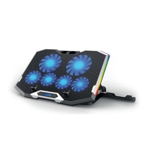 Hladilno stojalo za prenosnik do 17.3", 6x tih ventilator, RGB, Ewent EW1260