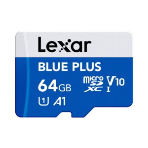 Spominska kartica Lexar BLUE PLUS, Micro SDXC, 64GB, 100MB/s, U1, V10, A1, UHS-I, z adapterjem