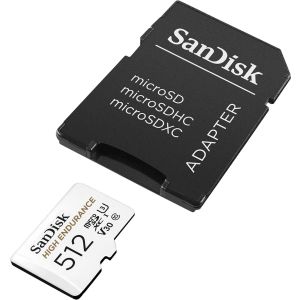 SDXC SANDISK MICRO 512GB HIGH ENDURANCE VIDEO, 100/40MB/s, UHS-I, U3, C10, V30, adapter