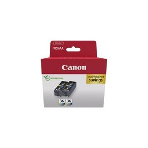 Canon CLI-36 Color Twin Pack - 2-Pack - Barva (cianova, škrlatna, rumena) 