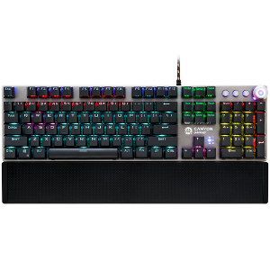 CANYON Nightfall GK-7, Wired Gaming Keyboard,Black 104 mechanical switches,60 million times key life