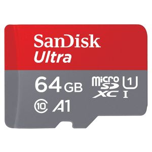 SanDisk Ultra microSDXC 64GB + SD Adapter 140MB/s  A1 Class 10 UHS-I
