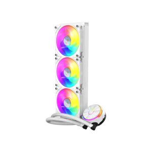 Komplet za tekočinsko hlajenje AIO Liquid Cooler Cooler Master MasterLiquid PL360 Flux, 360mm, ARGB, bel