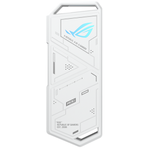 ASUS ROG Strix Arion White M.2 NVMe SSD zunanje ohišje - USB 3.2 Gen 2x1 Type-C (10 Gbps), priložen kabel USB-C in USB-A, podpora za 2230/2242/2260/2280, Aura Sync