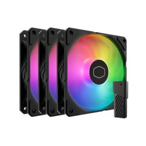 Ventilator za ohišje Cooler Master SickleFlow Edge 120 ARGB PWM 120mm, komplet 3 kom, črn