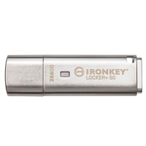 USB DISK Kingston Ironkey 256GB Locker+ 50, 3.2 Gen1, 256bit enkripcija, kovinski,s pokrovčkom