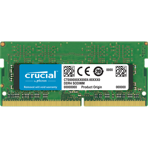 Crucial 8GB DDR4-2400 SODIMM PC4-19200 CL17, 1.2V Single Ranked
