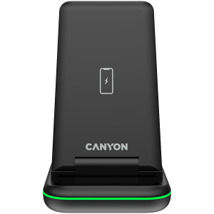 CANYON WS-304, Foldable 3v1 Wireless charger, with touch button for Running water light, Input 9V/2A