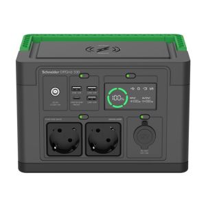 Schneider OffGrid 330 - prenosna elektrarna - LCD, litij-ionski, 2 CEE 7/3 schuko vtičnice, sinusna, 3 USB-A, 1 USB