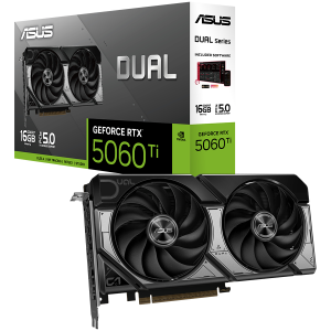 ASUS Dual GeForce RTX 5060 Ti OC Edition 16GB GDDR7 (DUAL-RTX5060TI-O16G) grafična kartica, PCIe 5.0, 1xHDMI 2.1b, 3xDisplayPort 2.1b