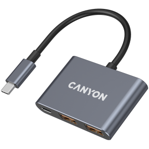 CANYON hub DS-3 3v1 USB-C Dark Grey