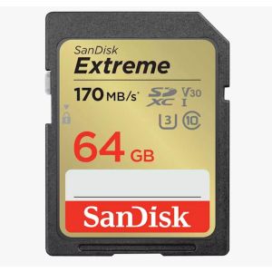 SDXC SANDISK 64GB EXTREME, 170/80 MB/s, UHS-1, C10, U3, V30