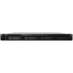 Synology RackStation RS822RP+; Rack 1U; AMD Ryzen V1500B 4-core 2.2 GHz; 2 GB DDR4 ECC SODIMM; 4x 3.5”/2.5” HDD bays; 4x RJ-45 1GbE LAN Port; 2x USB 3.2 Gen 1 Port; eSATA Port; redundant power supply, 3yr warranty