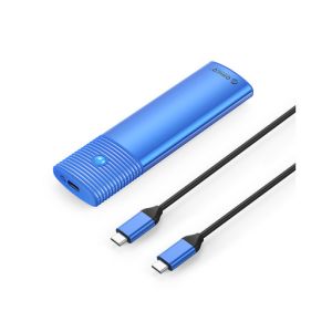 Zunanje ohišje za M.2 NVMe/SATA 2230-2280 v USB3.2 Gen2 Type-C, aluminij, modro, ORICO PWDM2-G2
