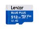Spominska kartica Lexar BLUE PLUS, Micro SDXC, 512GB, 170MB/s, U3, V30, A2, UHS-I, z adapterjem