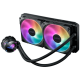 ASUS ROG Strix LC II 240 ARGB vse-v-enem tekoči CPU hladilnik z Aura Sync in dvojnimi ROG 120 mm naslovljivimi RGB 