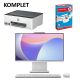 Komplet: Lenovo IdeaCentre vse-v-enem (AIO) 24 s procesorjem AMD Ryzen 5 7535HS, 23,8-palčnim FHD zaslonom 100 Hz, 16 GB RAM, 512 GB SSD in Windows 11 Home; v kompletu HP tiskalnik Smart Tank 580 in papir za pisarno.