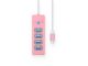 USB-C hub s 4-vhodi, USB 3.0, 0.15m, roza, ORICO PW4U-C3-015