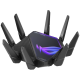 ASUS ROG Rapture GT-AXE16000 Quad-Band WiFi 6E (802.11ax) Igralni usmerjevalnik, nov 6 GHz pas, Dvojna 10G vrata, 2.5G WAN vrata