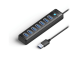 USB hub s 7 vhodi, USB 3.0, 1m, črn, ORICO PW7U-U3