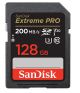 SanDisk Extreme PRO 128GB SDXC spominska kartica 200MB/s & 90MB/s Branje/Pisanje UHS-I, Class 10, U3, V30