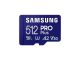 Spominska kartica Samsung PRO Plus micro SDXC, 512GB, 180MB/s, U3, V30, A2, UHS-I, z SD adapterjem