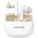 CANYON slušalke HEXAGON 7 TWS ANC+ENC Wireless Charge White Beige