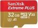 SDHC SANDISK MICRO 32GB EXTREME PLUS, 95/90MB/s, A1, UHS-I, V30, U3, adapter