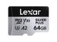 Spominska kartica Lexar Professional SILVER Plus, micro SDXC, 64GB, 205MB/s, U3, V30, A2, UHS-I, z adapterjem
