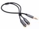 Ugreen adapter 3.5mm (M) na 2x avdio (Ž) črn - polybag