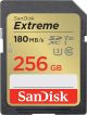 SanDisk Extreme PLUS 256GB SDHC Mspominska kartica 180MB/s in 130MB/s branje/pisanje, UHS-I, Class 10, U3, V30