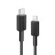 Anker 322 USB-C to Lightning pleten kabel 1,8m črn