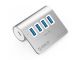 USB-C hub s 4 vhodi, 4x USB-A 3.2 Gen1, 5Gbps, ALU, ORICO M3U4-05